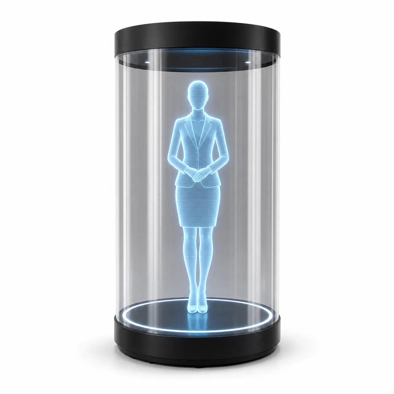360° Holographic Cylinder Display for retail, exhibitions and digital human presentations
