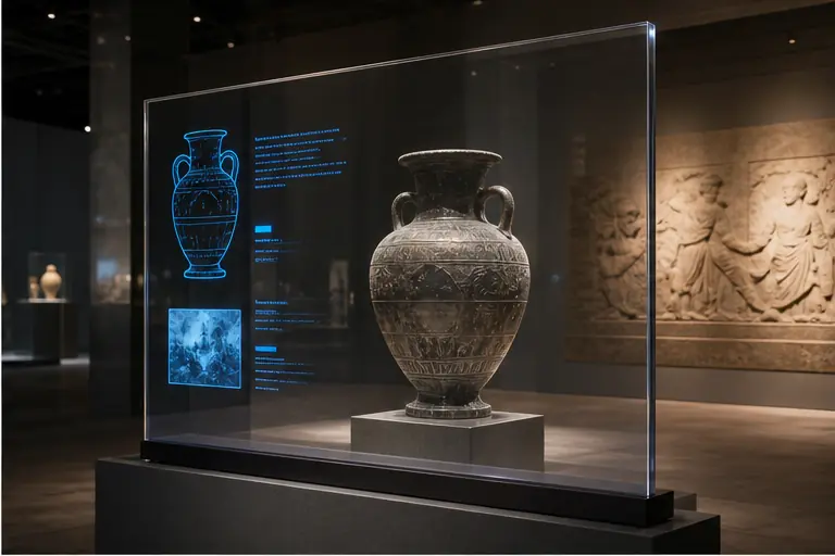 Transparent OLED museum display